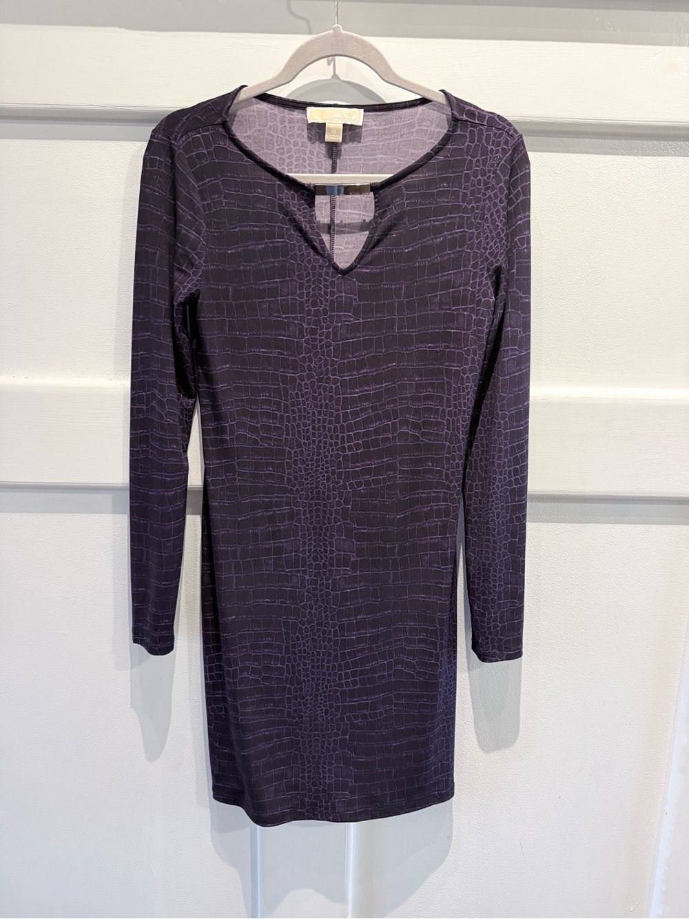 Michael Kors Croc Print Long-Sleeve Dress